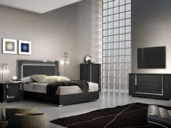 Antonella Black Matte Queen 3 Pcs Set