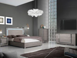 Antonella Gray Matte Queen 3 Pcs Set