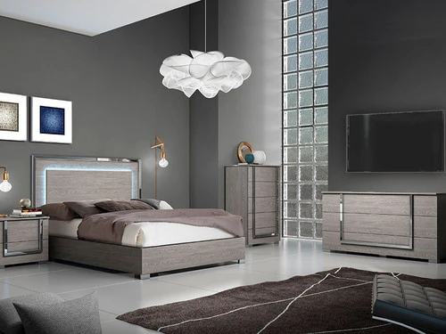 Antonella Gray Matte Queen 3 Pcs Set