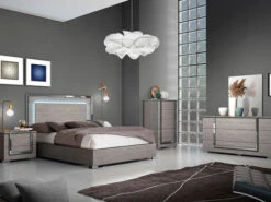 Antonella Gray Matte Queen 4 Pcs Set