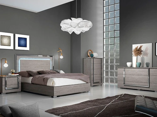 Antonella Gray Matte Queen 4 Pcs Set