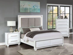 Soho White King Nightstand & Chest 3 Pcs Set