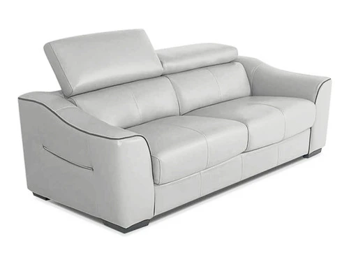 Kerala Gray Leather Memory Foam Sleeper Sofa