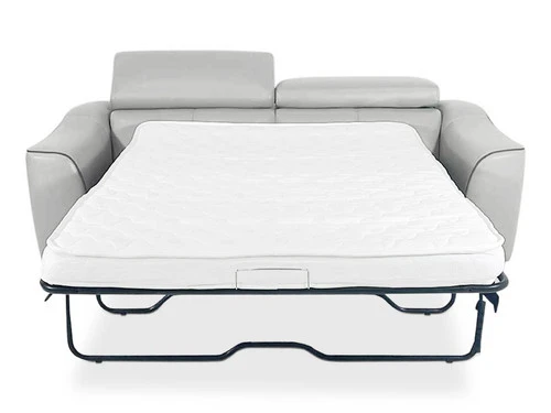 Kerala Gray Leather Memory Foam Sleeper Sofa - Image 3