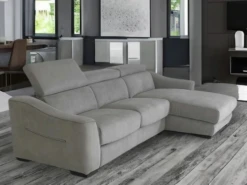 Efecto Gray Fabric Chaise Sleeper Sectional