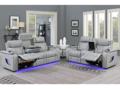 Keli Gray Zero Gravity Leather Power Recliner 2 Pcs Set