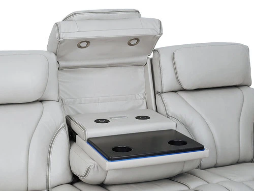 Keli Gray Zero Gravity Leather Power Recliner 2 Pcs Set - Image 5