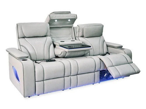 Keli Gray Zero Gravity Leather Power Massage Sofa