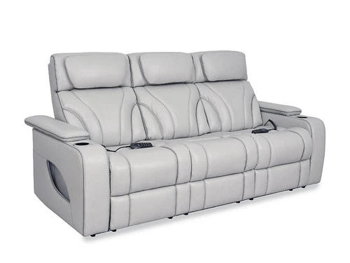 Keli Gray Zero Gravity Leather Power Massage Sofa - Image 3