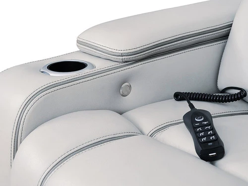 Keli Gray Zero Gravity Leather Power Massage Sofa - Image 5