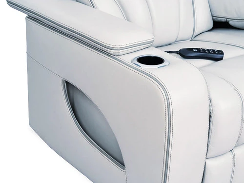 Keli Gray Zero Gravity Leather Power Massage Sofa - Image 6