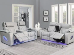 Keli Gray Zero Gravity Power Recliner Loveseat 2 Pcs Set