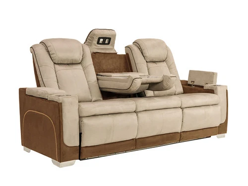 Mirapella Brown Dual Power Recliner Sofa - Image 4