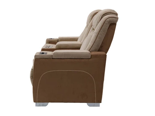 Mirapella Brown Dual Power Recliner Sofa - Image 5