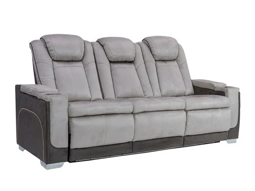 Mirapella Gray Dual Power Recliner Sofa