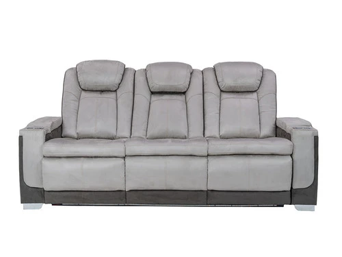 Mirapella Gray Dual Power Recliner Sofa - Image 2