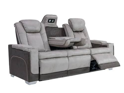 Mirapella Gray Dual Power Recliner Sofa - Image 4