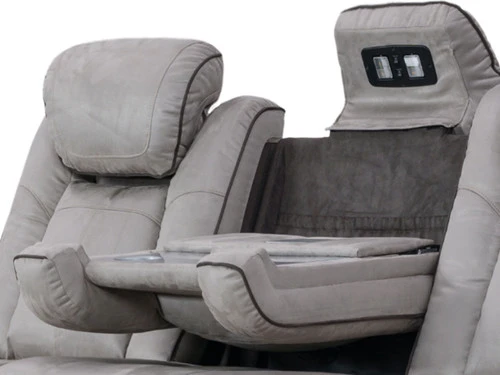 Mirapella Gray Dual Power Recliner Sofa - Image 7