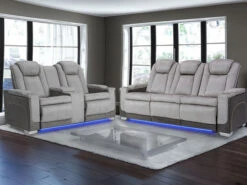 Mirapella Gray Dual Power Recliner 2 Pcs Set