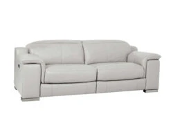 Manali Gray Dual Power Leather Loveseat