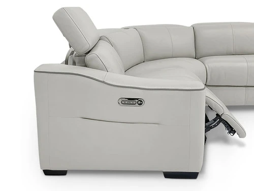 Kerala Gray Leather 3 Dual Power Recliner 5 Pcs Sectional - Image 3