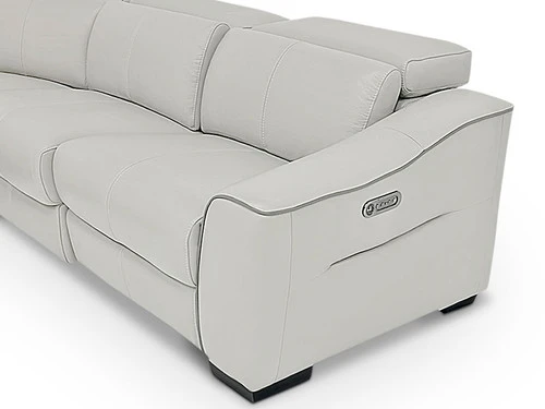 Kerala Gray Leather 3 Dual Power Recliner 5 Pcs Sectional - Image 4