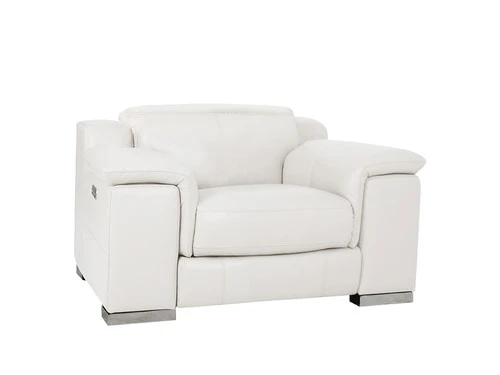 Manali White Dual Power Leather Recliner