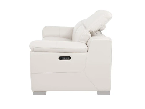 Manali White Leather Dual Power Recliner 2 Pcs Set - Image 4