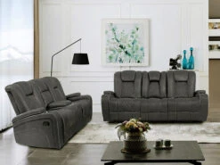 Cayman Gunmetal Recliner 2 Pcs Set