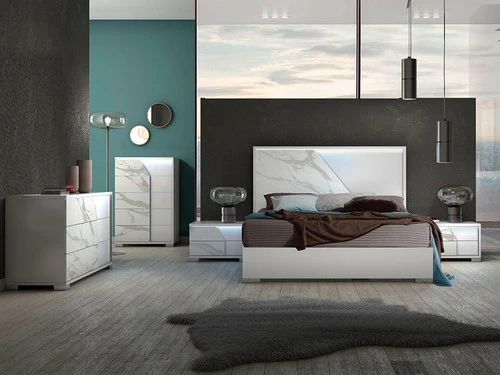 Sofia White Marble Queen 3 Pcs Set