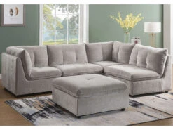 Captiva Grey Sectional With Ottoman