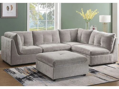 Captiva Grey Sectional With Ottoman