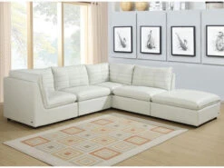 Captiva White Sectional With Ottoman