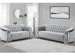 Carlotta Silver Velvet 2 Pcs Set