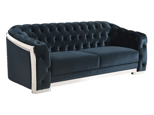Carlotta Black Velvet Sofa