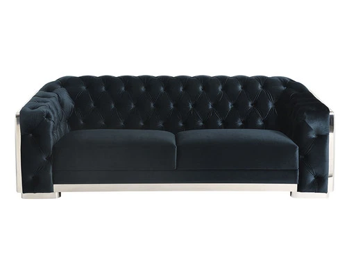 Carlotta Black Velvet Sofa - Image 2