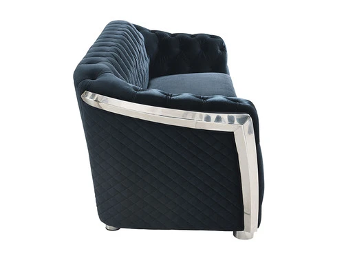 Carlotta Black Velvet Sofa - Image 3