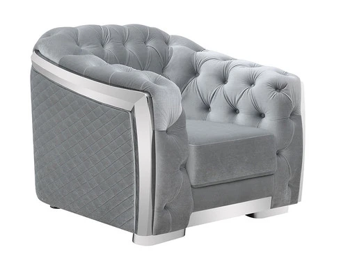 Carlotta Silver Velvet Chair