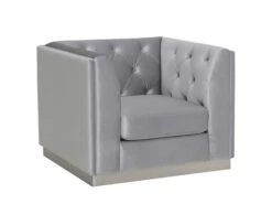 Ambrose Silver Velvet Chair