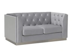 Ambrose Silver Velvet Loveseat