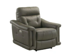 Sammit Grey Leather Power Recliner