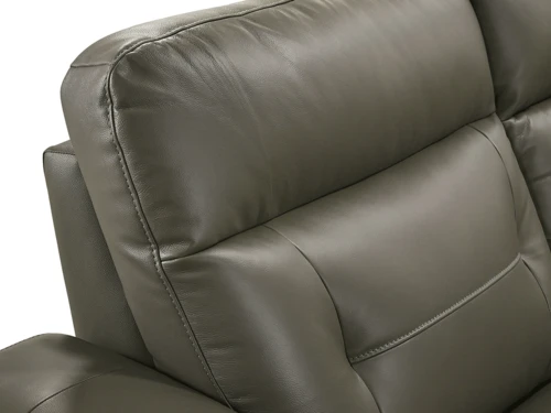 Sammit Grey Leather 2 Power Recliner 6 Pcs Sectional - Image 6