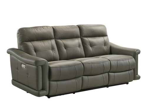 Sammit Grey Leather Power Recliner 2 Pcs Set - Image 2